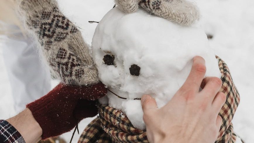 close up shot of snowman